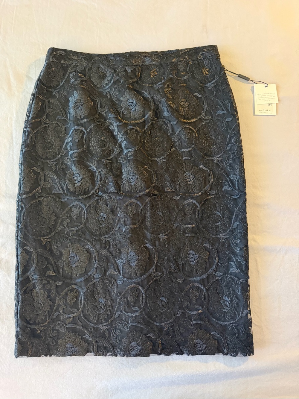 Calvin Klein Black Floral Jacquard Pencil Skirt